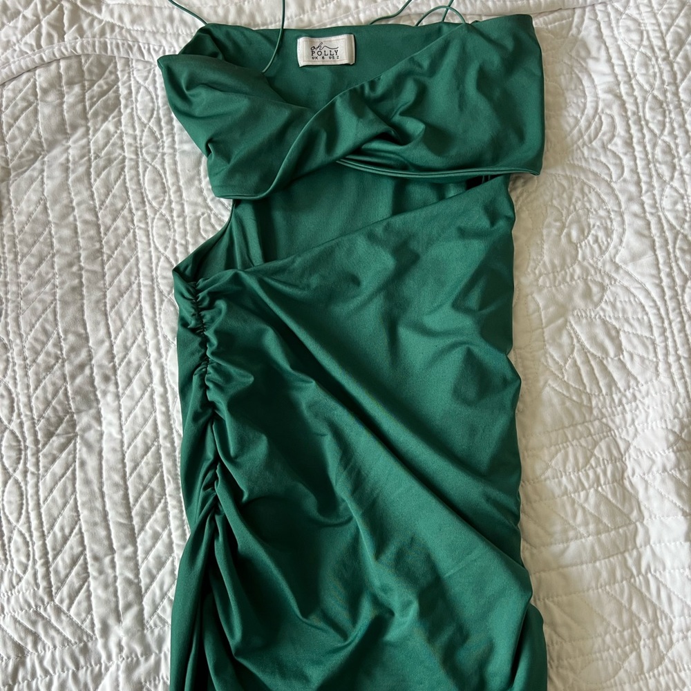 Oh Polly mini dress emerald green